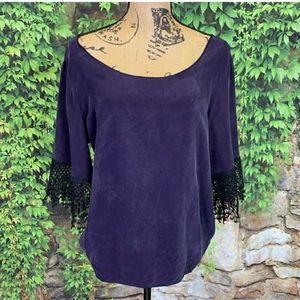 For Love & Lemons purple w/ black lace top